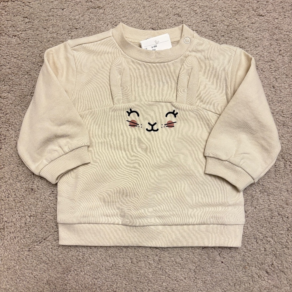 H&M Baby Girl Cream Bunny Ears Sweater